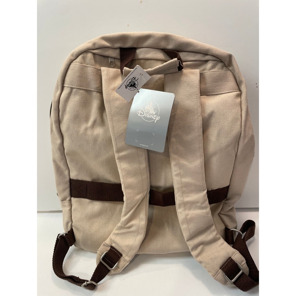 NWT Disney Mickey Mouse 1928 Canvas‎ Backpack Kids Beige Brown Travel Bag - Picture 2 of 3
